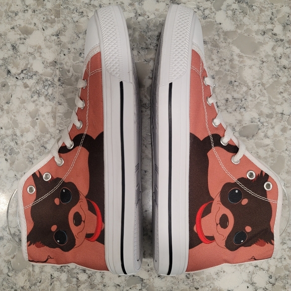Puppy Dog Min Pin, Chihuahua, Yorkie Pet Portrait High Top Sneaker Sz: 8 - Picture 4 of 9
